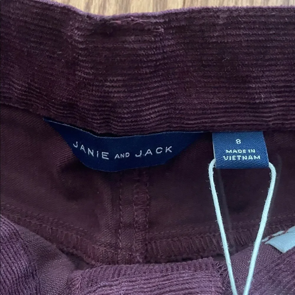 Janie and Jack Burgundy Corduroy Holiday Pants Boy’s Sz 8 NWT